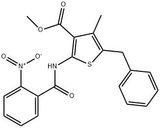 methyl 5-benzyl-4-methyl-2-[(2-nitrobenzoyl)amino]-3-thiophenecarboxylate Structural