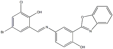 2-({[3-(1,3-benzoxazol-2-yl)-4-hydroxyphenyl]imino}methyl)-4-bromo-6-chlorophenol