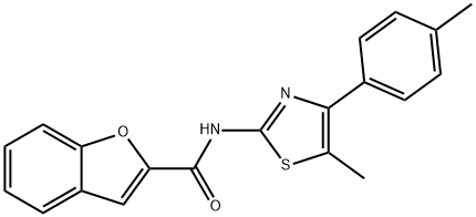 N-[5-methyl-4-(4-methylphenyl)-1,3-thiazol-2-yl]-1-benzofuran-2-carboxamide Structural