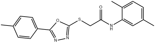 N-(2,5-dimethylphenyl)-2-{[5-(4-methylphenyl)-1,3,4-oxadiazol-2-yl]sulfanyl}acetamide Structural