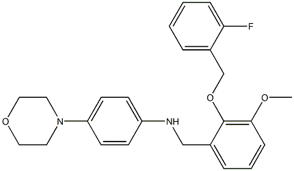 N-{[2-{[(2-fluorophenyl)methyl]oxy}-3-(methyloxy)phenyl]methyl}-4-morpholin-4-ylaniline Structural