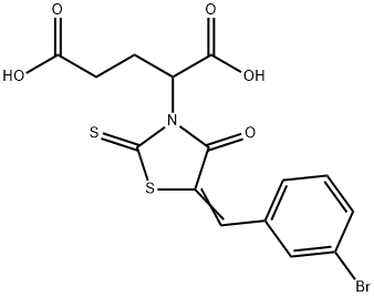 Pentanedioic acid, 2-[5-[(3-bromophenyl)methylene]-4-oxo-2-thioxo-3-thiazolidinyl]- Structural
