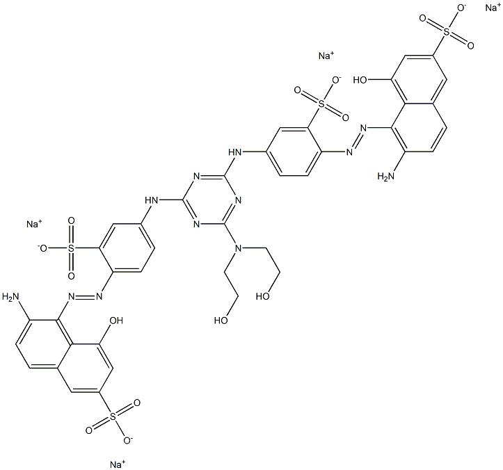 tetrasodium 6-amino-5-[2-(4-{[4-({4-[2-(2-amino-8-hydroxy-6-sulfonaphthalen-1-yl)diazen-1-yl]-3-sulfophenyl}amino)-6-[bis(2-hydroxyethyl)amino]-1,3,5-triazin-2-yl]amino}-2-sulfophenyl)diazen-1-yl]-4-hydroxynaphthalene-2-sulfonate Structural