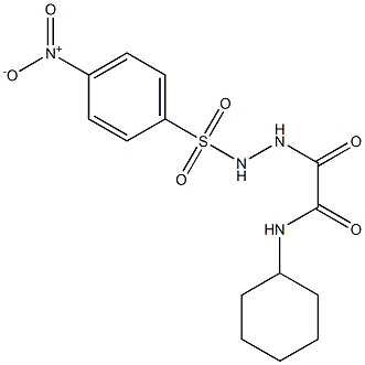N-cyclohexyl-2-[2-({4-nitrophenyl}sulfonyl)hydrazino]-2-oxoacetamide Structural