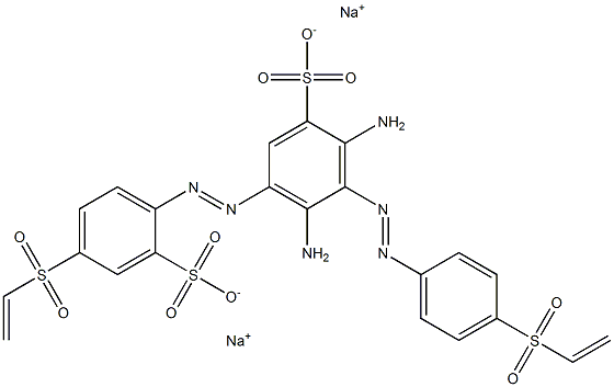 Disodium 2,4-diamino-3-{[4-(ethenylsulfonyl)phenyl]diazenyl}-5-{[4-(ethenylsulfonyl)-2-sulfonatophenyl]diazenyl}benzenesulfonate Structural