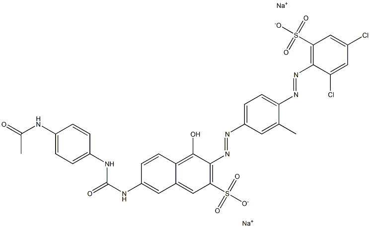 2-Naphthalenesulfonic acid, 7-[[[[4-(acetylamino)phenyl]amino]carbonyl]amino]-3-[[4-[(2,4-dichloro-6-sulfophenyl)azo]-3-methylphenyl]azo]-4-hydroxy-, disodium salt