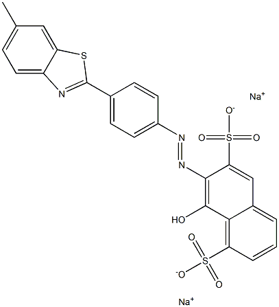 1,6-Naphthalenedisulfonic acid, 8-hydroxy-7-[[4-(6-methyl-2-benzothiazolyl)phenyl]azo]-, disodium salt Structural