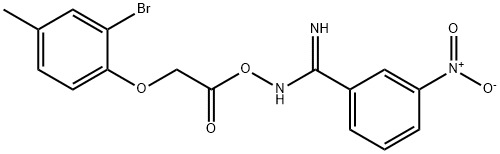 N'-{[(2-bromo-4-methylphenoxy)acetyl]oxy}-3-nitrobenzenecarboximidamide Structural