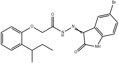 N'-(5-bromo-2-oxo-1,2-dihydro-3H-indol-3-ylidene)-2-[2-(sec-butyl)phenoxy]acetohydrazide Structural