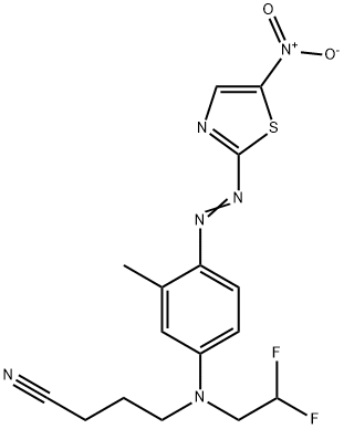 Butanenitrile, 4-[(2,2-difluoroethyl)[3-methyl-4-[2-(5-nitro-2-thiazolyl)diazenyl]phenyl]amino]- Structural