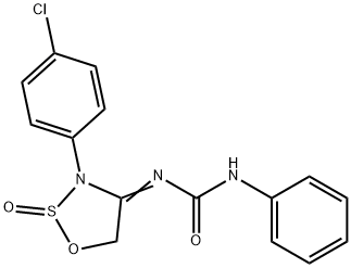 Urea, N-[3-(4-chlorophenyl)-2-oxido-1,2,3-oxathiazolidin-4-ylidene]-N'-phenyl- Structural
