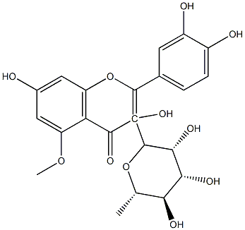 Flavone, 3,3',4',7-tetrahydroxy-5-methoxy-, 3-(6-deoxy-L-mannopyranosyl)- (8CI) Structural