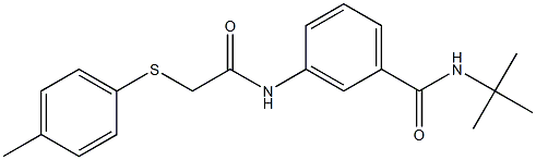N-(tert-butyl)-3-({[(4-methylphenyl)sulfanyl]acetyl}amino)benzamide Structural