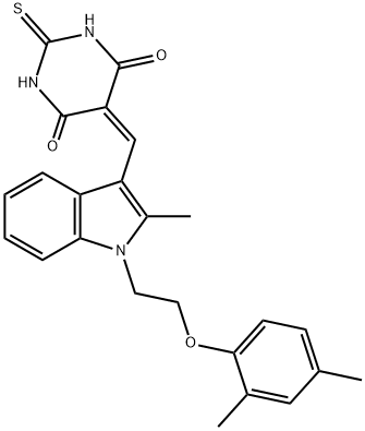 5-({1-[2-(2,4-dimethylphenoxy)ethyl]-2-methyl-1H-indol-3-yl}methylene)-2-thioxodihydropyrimidine-4,6(1H,5H)-dione