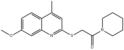 Ethanone, 2-[(7-methoxy-4-methyl-2-quinolinyl)thio]-1-(1-piperidinyl)- Structural