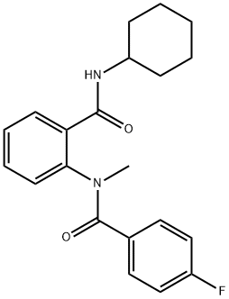N-cyclohexyl-2-[(4-fluorobenzoyl)(methyl)amino]benzamide Structural