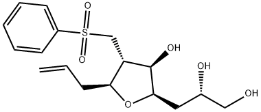 (S)-3-((2R,3R,4R,5S)-5-allyl-3-hydroxy-4-((phenylsulfonyl)methyl)tetrahydrofuran-2-yl)propane-1,2-diol