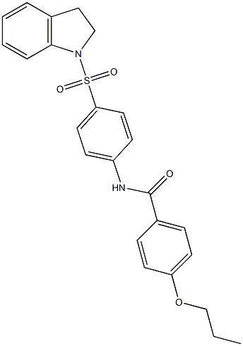 N-[4-(2,3-dihydro-1H-indol-1-ylsulfonyl)phenyl]-4-propoxybenzamide Structural