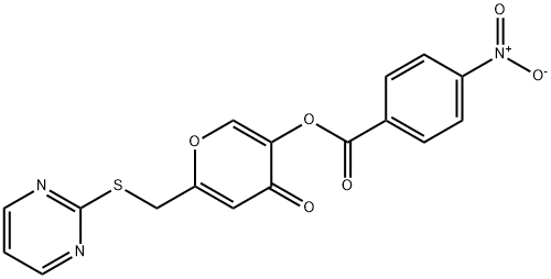 5-[(4-Nitrobenzoyl)oxy]-2-[(2-pyrimidinylthio)methyl]-4H-pyran-4-one Structural