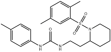 Urea, N-[2-[1-[(2,5-dimethylphenyl)sulfonyl]-2-piperidinyl]ethyl]-N'-(4-methylphenyl)- Structural