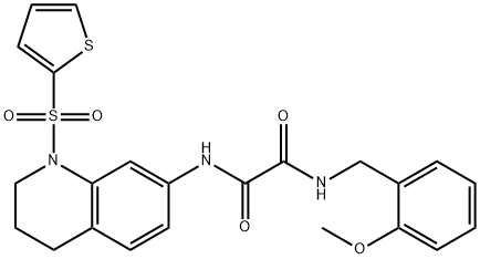 Ethanediamide, N1-[(2-methoxyphenyl)methyl]-N2-[1,2,3,4-tetrahydro-1-(2-thienylsulfonyl)-7-quinolinyl]- Structural