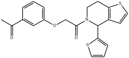 Ethanone, 2-(3-acetylphenoxy)-1-[6,7-dihydro-4-(2-thienyl)thieno[3,2-c]pyridin-5(4H)-yl]- Structural