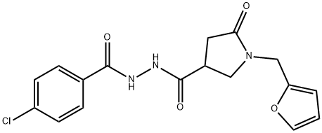 N'-(4-chlorobenzoyl)-1-(2-furylmethyl)-5-oxo-3-pyrrolidinecarbohydrazide Structural