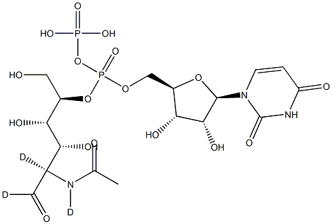 Uridine 5-Diphospho-N-acetylglucosamine-d3 Structural