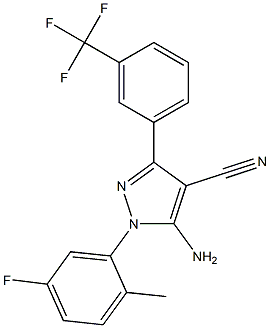 5-amino-1-(5-fluoro-2-methylphenyl)-3-[3-(trifluoromethyl)phenyl]-1H-pyrazole-4-carbonitrile Structural