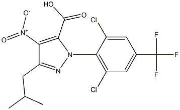 1-[2,6-DICHLORO-4-(TRIFLUOROMETHYL)PHENYL]-3-(2-METHYLPROPYL)-4-NITRO-1H-PYRAZOLE-5-CARBOXYLICACID Structural