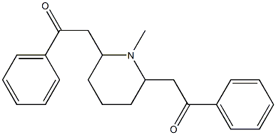 1-METHYL-2,6-BIS(BENZOYLMETHYL)PIPERIDINE Structural