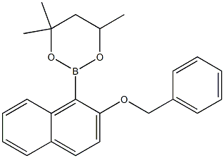 2-(2-Benzyloxynaphthalen-1-yl)-4,4,6-trimethyl-1,3,2-dioxaborinane Structural