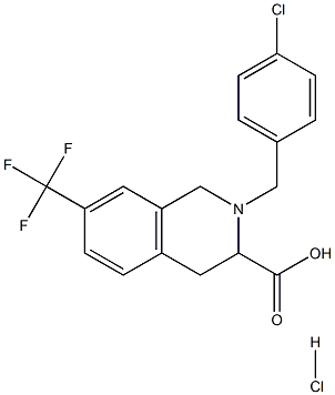 2-(4-chloro-benzyl)-7-trifluoromethyl-1,2,3,4-tetrahydro-isoquinoline-3-carboxylic acid hydrochloride Structural