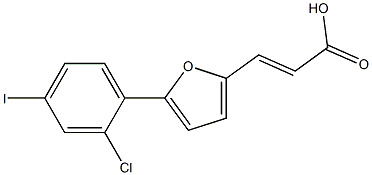 (E)-3-(5-(2-chloro-4-iodophenyl)furan-2-yl)acrylic acid Structural