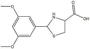 2-(3,5-dimethoxyphenyl)-1,3-thiazolidine-4-carboxylic acid Structural