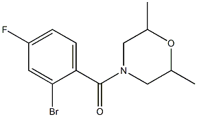 4-(2-bromo-4-fluorobenzoyl)-2,6-dimethylmorpholine Structural