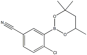 4-Chloro-3-(4,4,6-trimethyl-1,3,2-dioxaborinan-2-yl)benzonitrile Structural