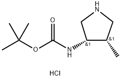 tert-Butyl ((3S,4S)-4-methylpyrrolidin-3-yl)carbamate hydrochloride Structural
