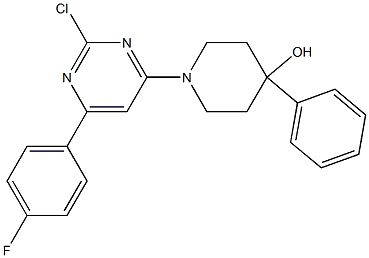 1-[2-CHLORO-6-(4-FLUOROPHENYL)PYRIMIDIN-4-YL]-4-PHENYLPIPERIDIN-4-OL Structural