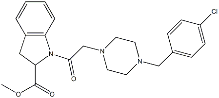 1-{2-[4-(4-CHLORO-BENZYL)-PIPERAZIN-1-YL]-ACETYL}-2,3-DIHYDRO-1H-INDOLE-2-CARBOXYLIC ACID METHYL ESTER