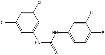 N-(3-chloro-4-fluorophenyl)-N'-(3,5-dichlorophenyl)thiourea Structural