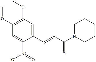 (E)-3-(4,5-dimethoxy-2-nitrophenyl)-1-piperidino-2-propen-1-one Structural