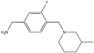 {3-fluoro-4-[(3-methylpiperidin-1-yl)methyl]phenyl}methanamine Structural