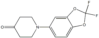 1-(2,2-difluoro-1,3-benzodioxol-5-yl)piperidin-4-one Structural