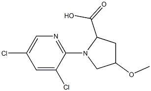 1-(3,5-dichloropyridin-2-yl)-4-methoxypyrrolidine-2-carboxylic acid Structural