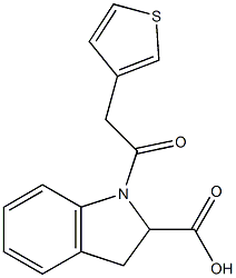 1-[2-(thiophen-3-yl)acetyl]-2,3-dihydro-1H-indole-2-carboxylic acid Structural