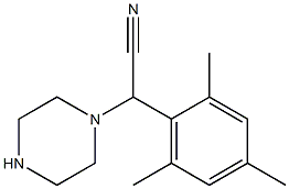 2-(piperazin-1-yl)-2-(2,4,6-trimethylphenyl)acetonitrile Structural