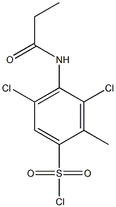 3,5-dichloro-2-methyl-4-propanamidobenzene-1-sulfonyl chloride