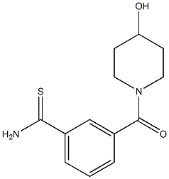 3-[(4-hydroxypiperidin-1-yl)carbonyl]benzenecarbothioamide Structural