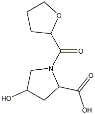 4-hydroxy-1-(tetrahydrofuran-2-ylcarbonyl)pyrrolidine-2-carboxylic acid Structural